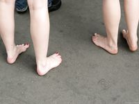 Feet - Alexandra + Olga A - 2011-04-02 Two girls in the center of Moscow