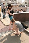 Feet - Alexandra + Olga A - 2011-04-02 Two girls in the center of Moscow