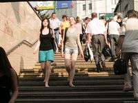 Feet - Alexandra + Olga A - 2011-04-02 Two girls in the center of Moscow