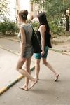 Feet - Alexandra + Olga A - 2011-04-02 Two girls in the center of Moscow