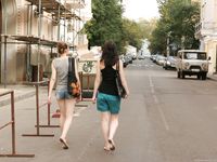 Feet - Alexandra + Olga A - 2011-04-02 Two girls in the center of Moscow