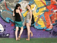 Feet - Alexandra + Olga A - 2011-04-02 Two girls in the center of Moscow