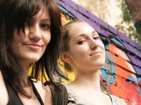 Feet - Alexandra + Olga A - 2011-04-02 Two girls in the center of Moscow