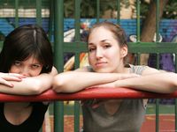 Feet - Alexandra + Olga A - 2011-04-02 Two girls in the center of Moscow