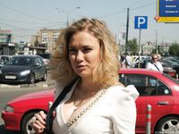 Feet - Alexandra F - 2018-01-19 Barefoot blonde in a white dress