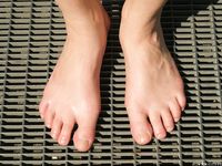 Feet - Alexandra F - 2018-01-19 Barefoot blonde in a white dress