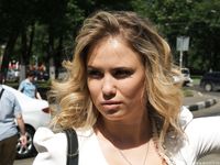 Feet - Alexandra F - 2018-01-19 Barefoot blonde in a white dress