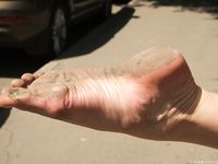 Feet - Alexandra F - 2018-01-19 Barefoot blonde in a white dress