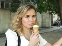 Feet - Alexandra F - 2018-01-19 Barefoot blonde in a white dress