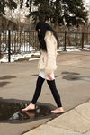 Feet - Alina - 2015-01-08 Barefoot in a winter park