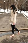 Feet - Alina - 2015-01-08 Barefoot in a winter park