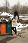 Feet - Alina - 2015-01-08 Barefoot in a winter park