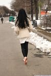 Feet - Alina - 2015-01-08 Barefoot in a winter park