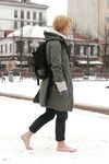 Feet - Alisa - 2011-03-27 Crazy barefoot girl in snowy streets
