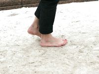 Feet - Alisa - 2011-03-27 Crazy barefoot girl in snowy streets