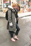 Feet - Alisa - 2011-03-27 Crazy barefoot girl in snowy streets