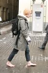 Feet - Alisa - 2011-03-27 Crazy barefoot girl in snowy streets