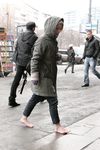 Feet - Alisa - 2011-03-27 Crazy barefoot girl in snowy streets