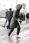 Feet - Alisa - 2011-03-27 Crazy barefoot girl in snowy streets