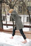 Feet - Alisa - 2011-03-27 Crazy barefoot girl in snowy streets