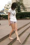 Feet - Alisa A - 2013-01-03 Hot beauty in T-shirt and shorts