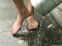 Feet - Alisa A - 2013-01-03 Hot beauty in T-shirt and shorts