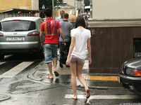 Feet - Alisa A - 2013-01-03 Hot beauty in T-shirt and shorts