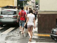 Feet - Alisa A - 2013-01-03 Hot beauty in T-shirt and shorts