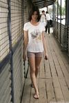 Feet - Alisa A - 2013-01-03 Hot beauty in T-shirt and shorts