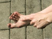 Feet - Alisa A - 2013-01-03 Hot beauty in T-shirt and shorts