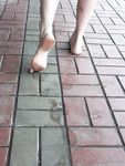 Feet - Alla - 2004-06-28 Barefoot at the railway station in the rain
