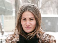 Feet - Anna B - 2011-04-28 Barefoot in snowstorm