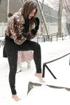 Feet - Anna B - 2011-04-28 Barefoot in snowstorm