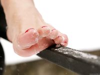 Feet - Anna B - 2011-04-28 Barefoot in snowstorm