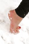 Feet - Anna B - 2011-04-28 Barefoot in snowstorm