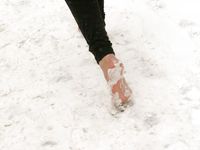 Feet - Anna B - 2011-04-28 Barefoot in snowstorm