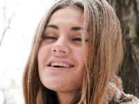 Feet - Anna B - 2011-04-28 Barefoot in snowstorm