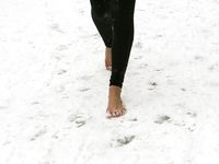 Feet - Anna B - 2011-04-28 Barefoot in snowstorm