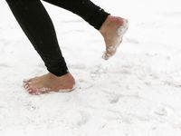 Feet - Anna B - 2011-04-28 Barefoot in snowstorm