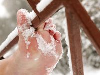 Feet - Anna B - 2011-04-28 Barefoot in snowstorm