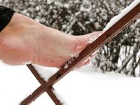 Feet - Anna B - 2011-04-28 Barefoot in snowstorm