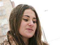 Feet - Anna B - 2011-04-28 Barefoot in snowstorm