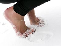 Feet - Anna B - 2011-04-28 Barefoot in snowstorm
