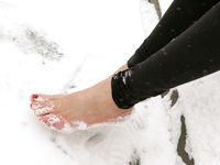 Feet - Anna B - 2011-04-28 Barefoot in snowstorm