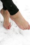Feet - Anna B - 2011-04-28 Barefoot in snowstorm