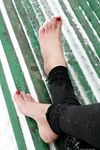 Feet - Anna B - 2011-04-28 Barefoot in snowstorm
