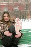 Feet - Anna B - 2011-04-28 Barefoot in snowstorm