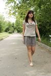 Feet - Anna G - 2012-11-11 Barefoot girl in a short skirt
