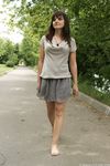 Feet - Anna G - 2012-11-11 Barefoot girl in a short skirt