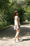 Feet - Anna G - 2012-11-11 Barefoot girl in a short skirt